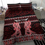 Kia Ora New Zealand Bedding Set Maori Language Week Whero Taniko Motif - Aussie Hoodie