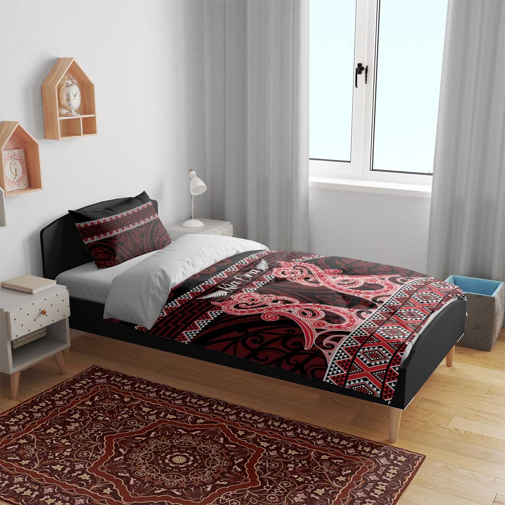 Kia Ora New Zealand Bedding Set Maori Language Week Whero Taniko Motif - Aussie Hoodie