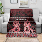 Kia Ora New Zealand Blanket Maori Language Week Whero Taniko Motif - Aussie Hoodie