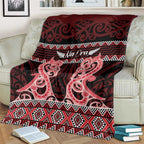 Kia Ora New Zealand Blanket Maori Language Week Whero Taniko Motif - Aussie Hoodie