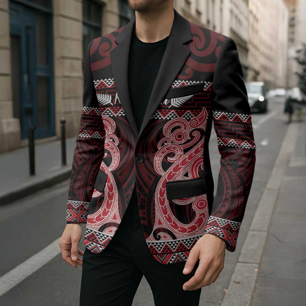 Kia Ora New Zealand Blazer Maori Language Week Whero Taniko Motif - Aussie Hoodie