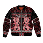 Kia Ora New Zealand Bomber Jacket Maori Language Week Whero Taniko Motif - Aussie Hoodie