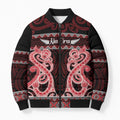 Kia Ora New Zealand Bomber Puffer Jacket Maori Language Week Whero Taniko Motif - Aussie Hoodie