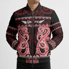 Kia Ora New Zealand Bomber Puffer Jacket Maori Language Week Whero Taniko Motif - Aussie Hoodie