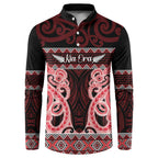 Kia Ora New Zealand Button Sweatshirt Maori Language Week Whero Taniko Motif - Aussie Hoodie