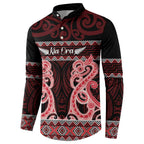 Kia Ora New Zealand Button Sweatshirt Maori Language Week Whero Taniko Motif - Aussie Hoodie
