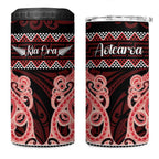 Kia Ora New Zealand 4 in 1 Can Cooler Tumbler Maori Language Week Whero Taniko Motif - Aussie Hoodie