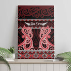 Kia Ora New Zealand Canvas Wall Art Maori Language Week Whero Taniko Motif - Aussie Hoodie