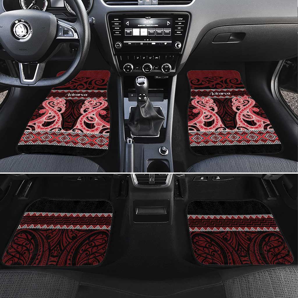 Kia Ora New Zealand Car Mats Maori Language Week Whero Taniko Motif - Aussie Hoodie