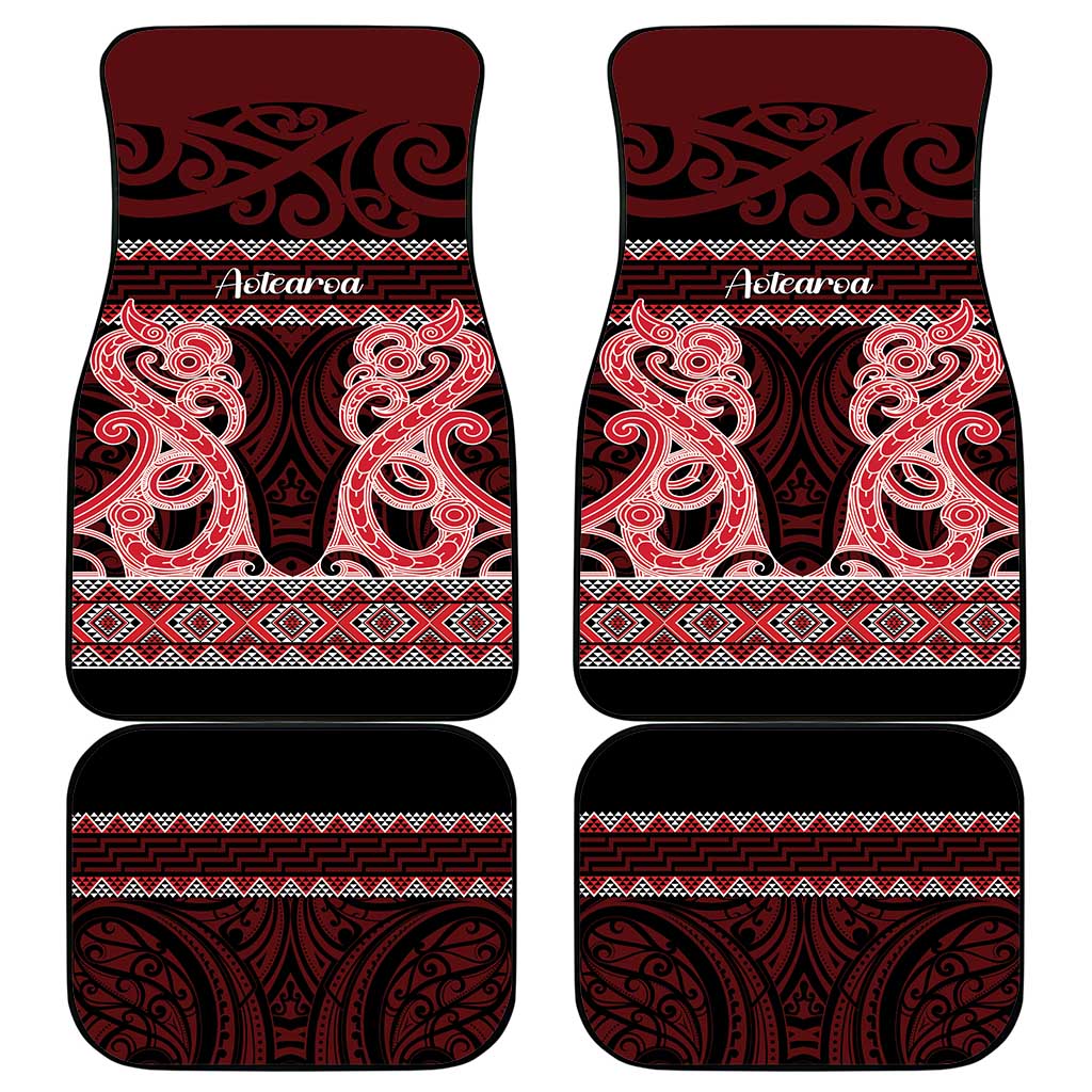 Kia Ora New Zealand Car Mats Maori Language Week Whero Taniko Motif - Aussie Hoodie