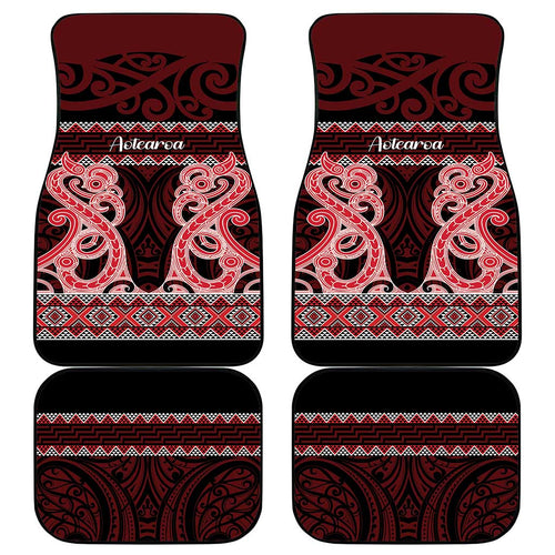 Kia Ora New Zealand Car Mats Maori Language Week Whero Taniko Motif - Aussie Hoodie