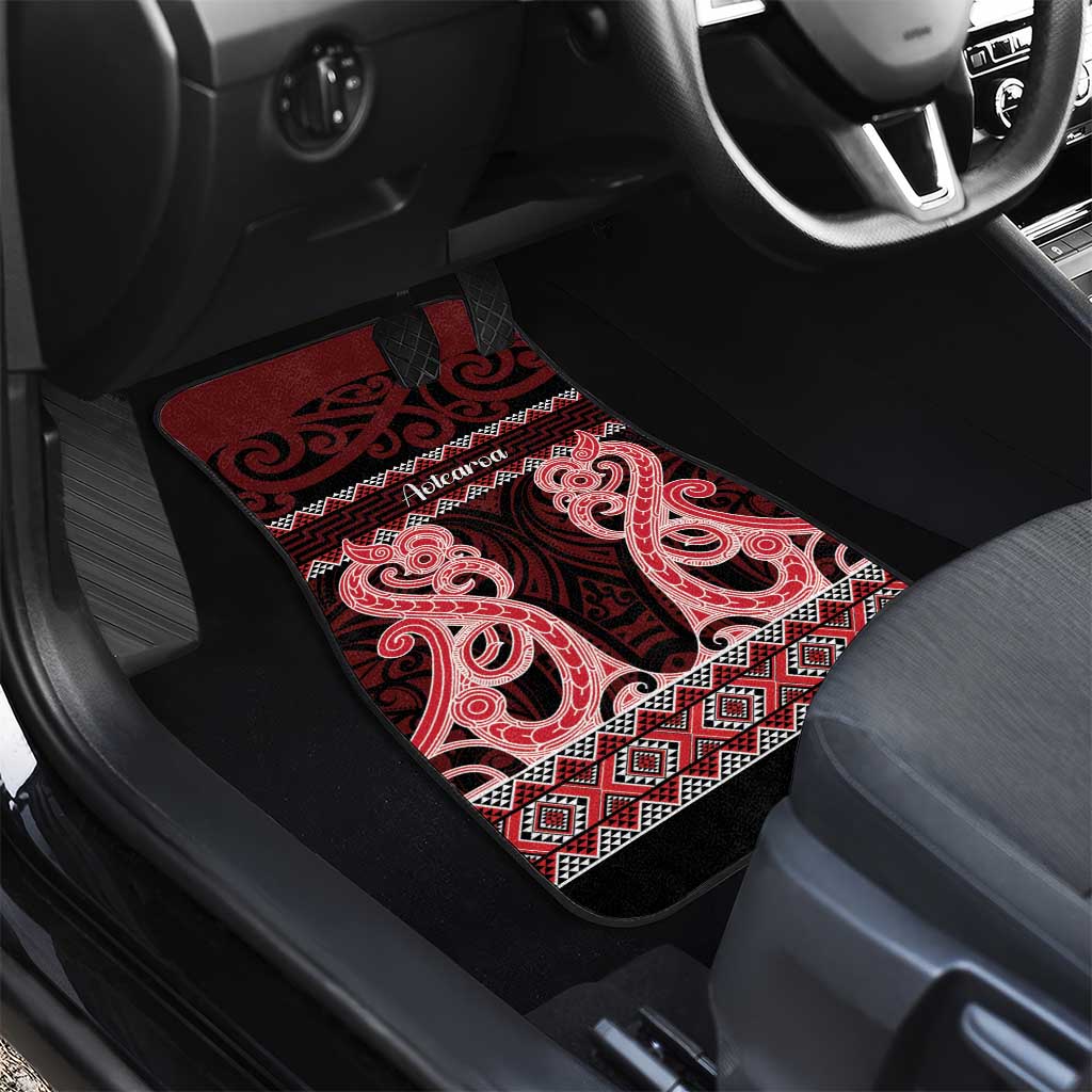 Kia Ora New Zealand Car Mats Maori Language Week Whero Taniko Motif - Aussie Hoodie