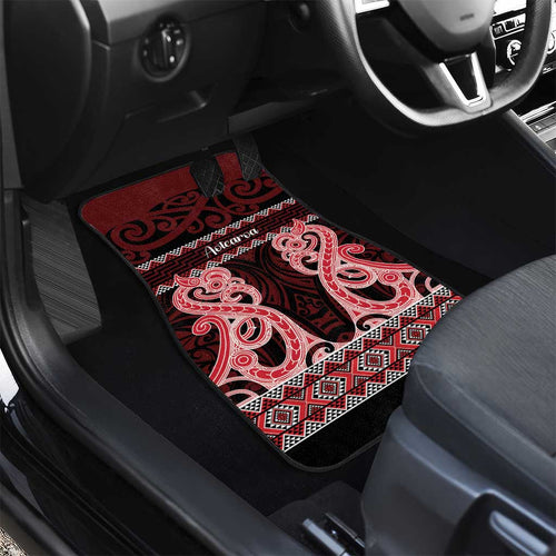 Kia Ora New Zealand Car Mats Maori Language Week Whero Taniko Motif - Aussie Hoodie