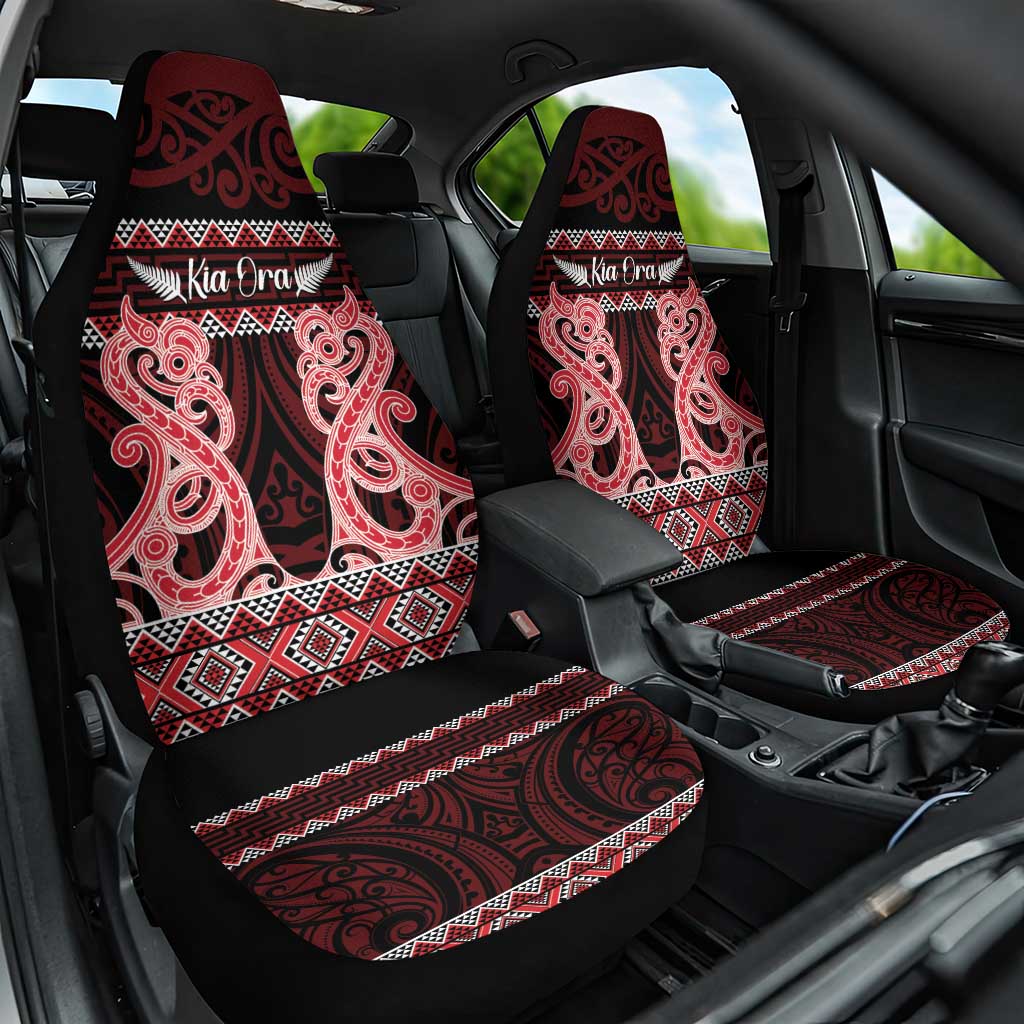Kia Ora New Zealand Car Seat Cover Maori Language Week Whero Taniko Motif - Aussie Hoodie