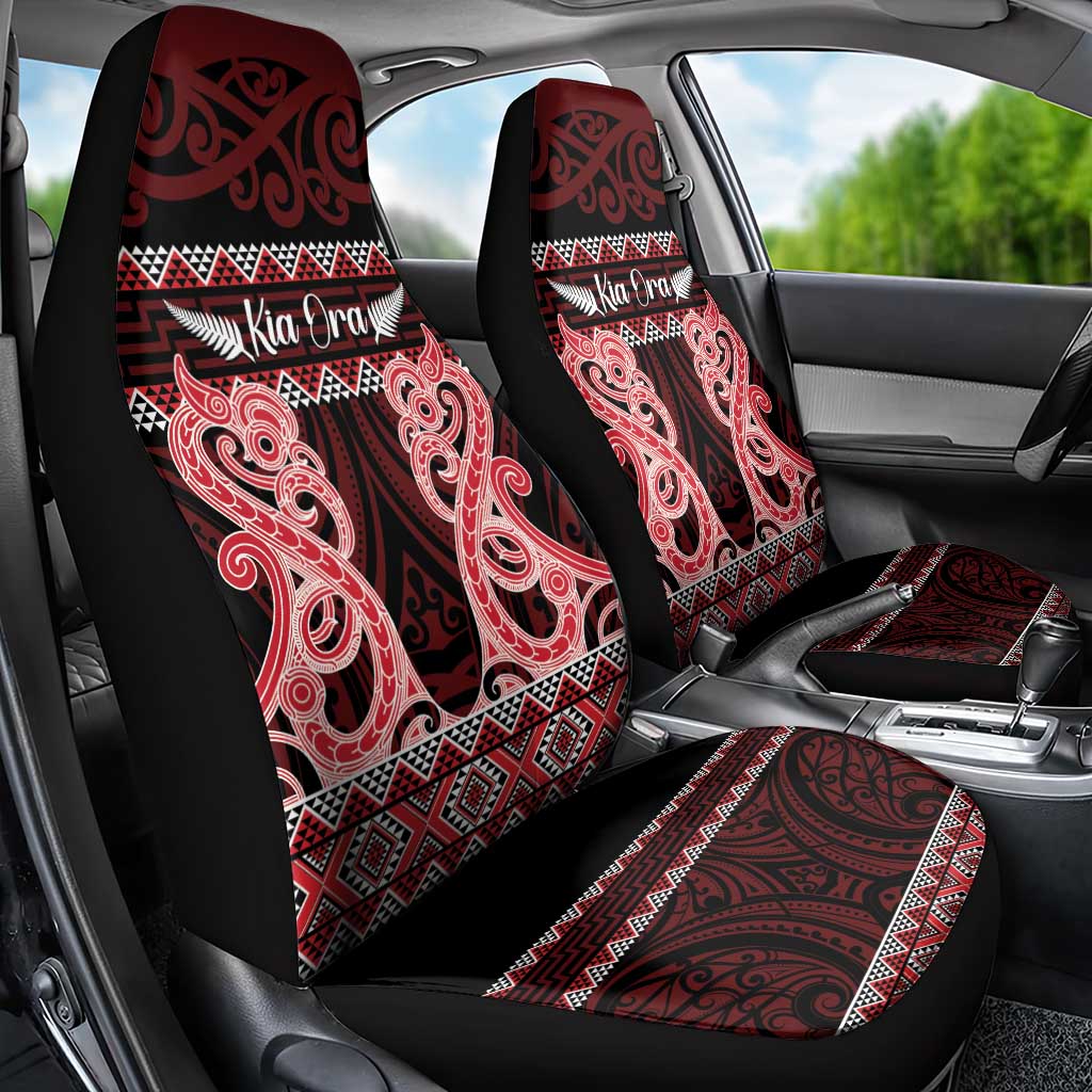 Kia Ora New Zealand Car Seat Cover Maori Language Week Whero Taniko Motif - Aussie Hoodie