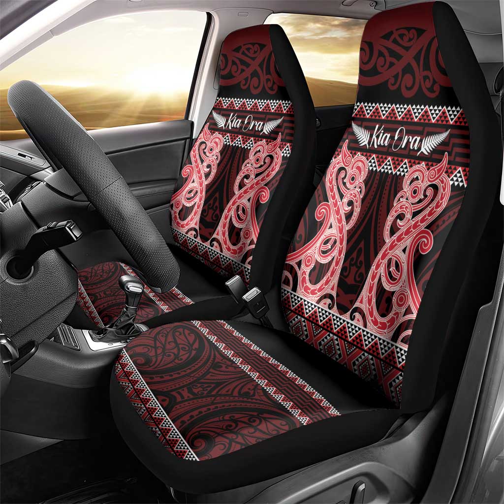 Kia Ora New Zealand Car Seat Cover Maori Language Week Whero Taniko Motif - Aussie Hoodie