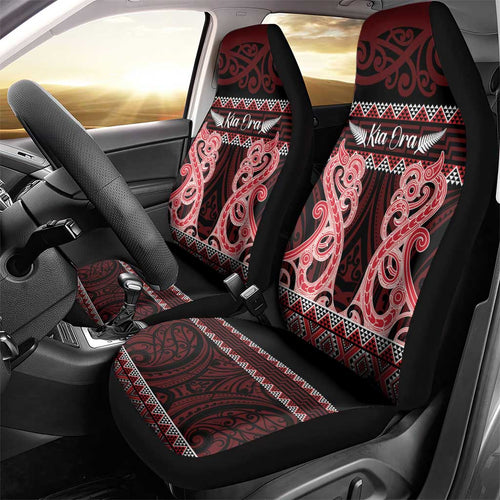 Kia Ora New Zealand Car Seat Cover Maori Language Week Whero Taniko Motif - Aussie Hoodie