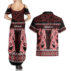 Kia Ora New Zealand Couples Matching Summer Maxi Dress and Hawaiian Shirt Maori Language Week Whero Taniko Motif - Aussie Hoodie