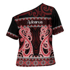Kia Ora New Zealand Cross Shoulder Shirt Maori Language Week Whero Taniko Motif - Aussie Hoodie