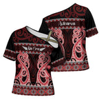 Kia Ora New Zealand Cross Shoulder Shirt Maori Language Week Whero Taniko Motif - Aussie Hoodie