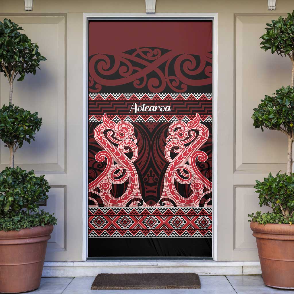 Kia Ora New Zealand Door Cover Maori Language Week Whero Taniko Motif - Aussie Hoodie