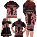 Kia Ora New Zealand Family Matching Long Sleeve Bodycon Dress and Hawaiian Shirt Maori Language Week Whero Taniko Motif - Aussie Hoodie