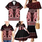 Kia Ora New Zealand Family Matching Mermaid Dress and Hawaiian Shirt Maori Language Week Whero Taniko Motif - Aussie Hoodie