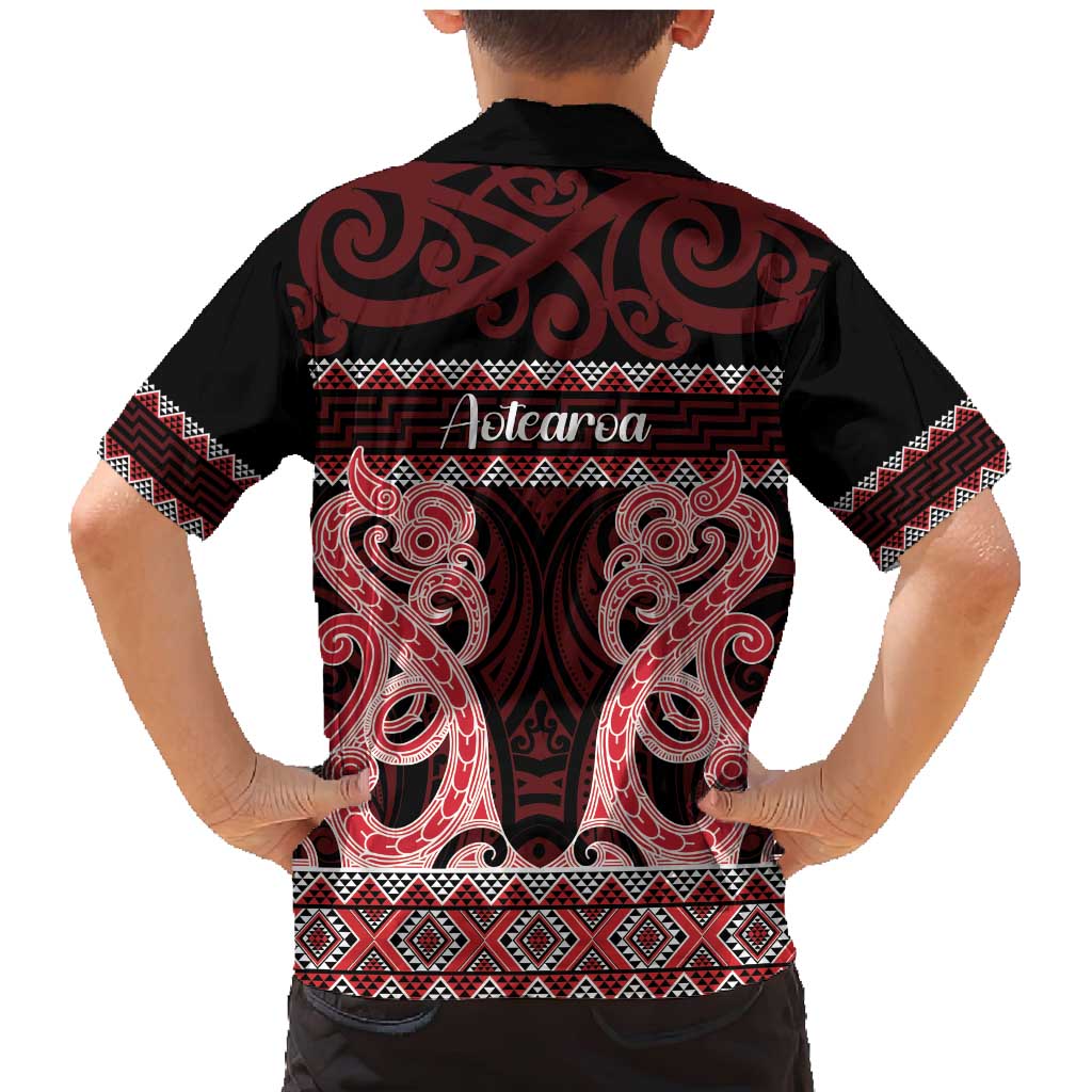 Kia Ora New Zealand Family Matching Mermaid Dress and Hawaiian Shirt Maori Language Week Whero Taniko Motif - Aussie Hoodie