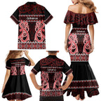 Kia Ora New Zealand Family Matching Mermaid Dress and Hawaiian Shirt Maori Language Week Whero Taniko Motif - Aussie Hoodie