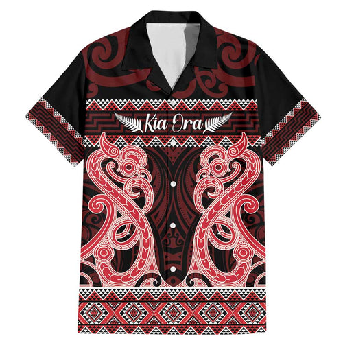 Kia Ora New Zealand Family Matching Mermaid Dress and Hawaiian Shirt Maori Language Week Whero Taniko Motif - Aussie Hoodie