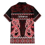Kia Ora New Zealand Family Matching Mermaid Dress and Hawaiian Shirt Maori Language Week Whero Taniko Motif - Aussie Hoodie