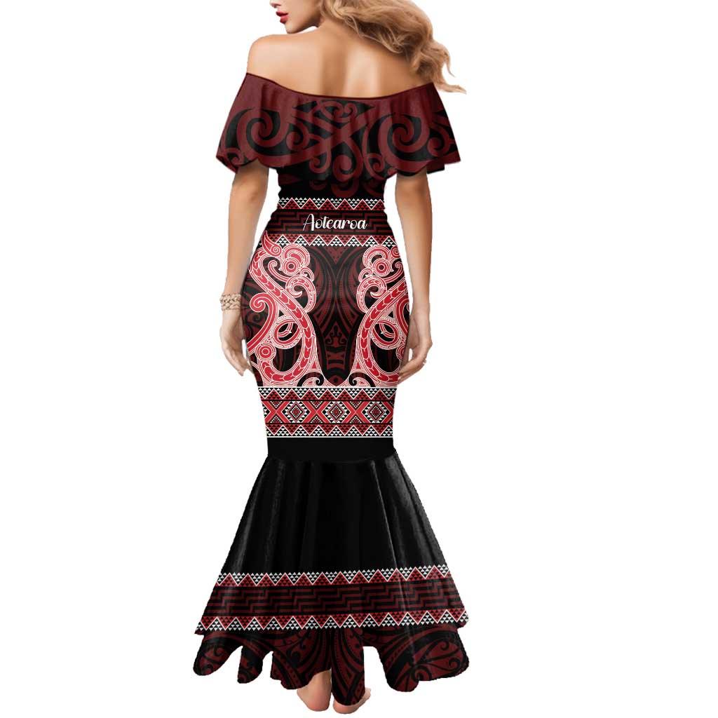 Kia Ora New Zealand Family Matching Mermaid Dress and Hawaiian Shirt Maori Language Week Whero Taniko Motif - Aussie Hoodie