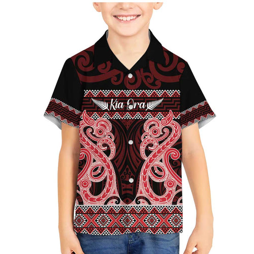 Kia Ora New Zealand Family Matching Mermaid Dress and Hawaiian Shirt Maori Language Week Whero Taniko Motif - Aussie Hoodie