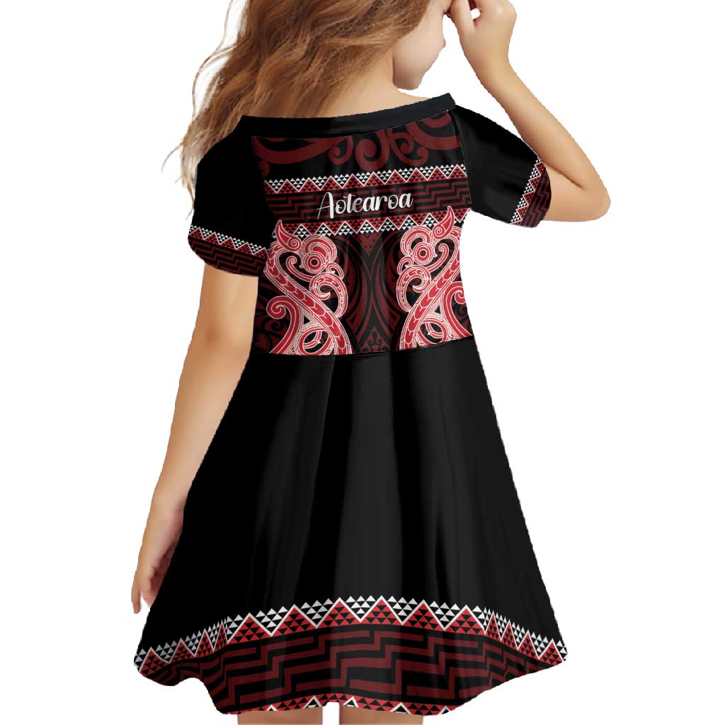 Kia Ora New Zealand Family Matching Off Shoulder Maxi Dress and Hawaiian Shirt Maori Language Week Whero Taniko Motif - Aussie Hoodie