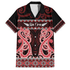 Kia Ora New Zealand Family Matching Off Shoulder Maxi Dress and Hawaiian Shirt Maori Language Week Whero Taniko Motif - Aussie Hoodie