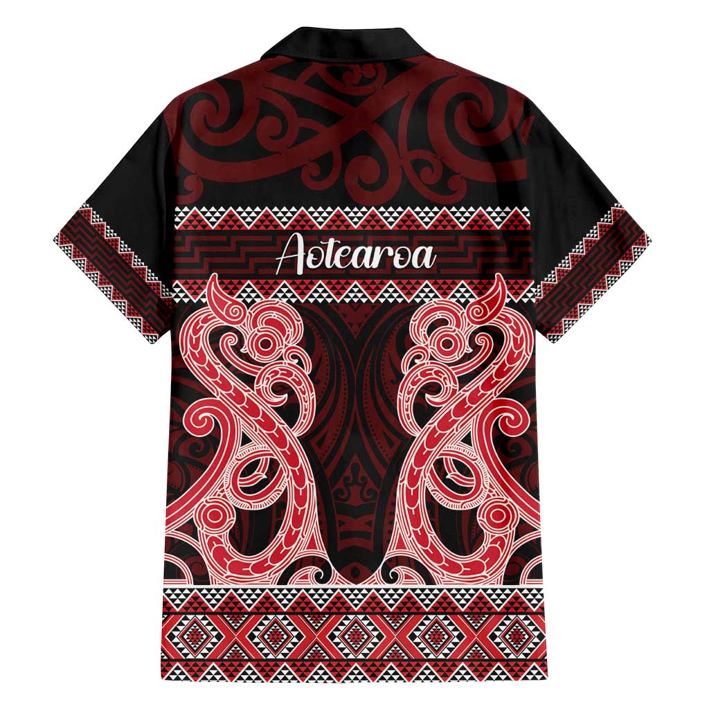 Kia Ora New Zealand Family Matching Off Shoulder Maxi Dress and Hawaiian Shirt Maori Language Week Whero Taniko Motif - Aussie Hoodie