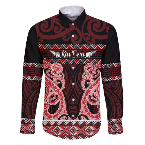 Kia Ora New Zealand Family Matching Short Sleeve Bodycon Dress and Hawaiian Shirt Maori Language Week Whero Taniko Motif - Aussie Hoodie