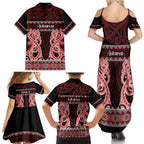 Kia Ora New Zealand Family Matching Summer Maxi Dress and Hawaiian Shirt Maori Language Week Whero Taniko Motif - Aussie Hoodie