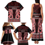 Kia Ora New Zealand Family Matching Tank Maxi Dress and Hawaiian Shirt Maori Language Week Whero Taniko Motif - Aussie Hoodie