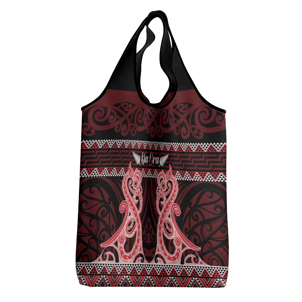 Kia Ora New Zealand Grocery Bag Maori Language Week Whero Taniko Motif - Aussie Hoodie
