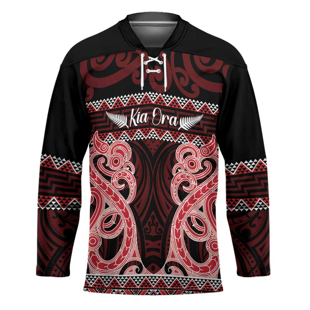 Kia Ora New Zealand Hockey Jersey Maori Language Week Whero Taniko Motif - Aussie Hoodie