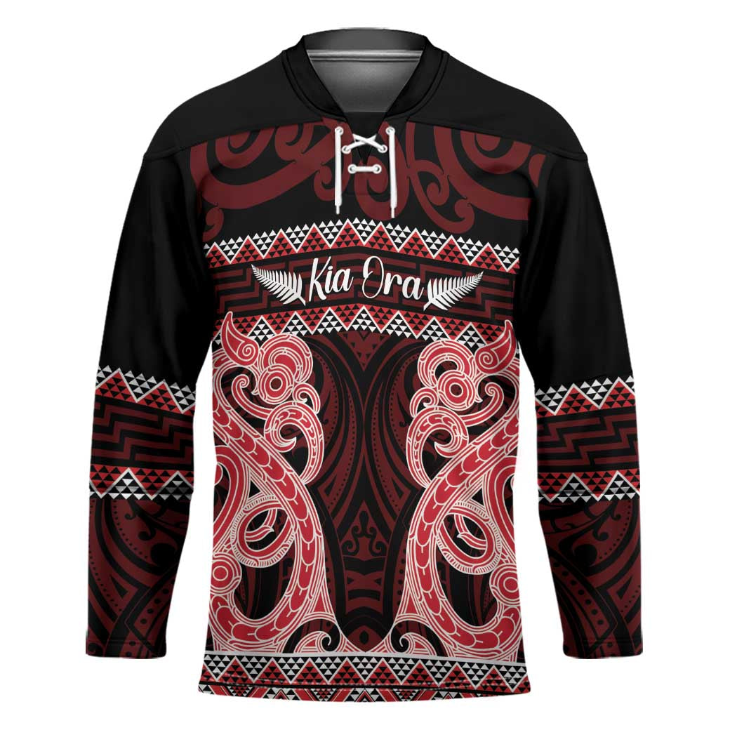 Kia Ora New Zealand Hockey Jersey Maori Language Week Whero Taniko Motif - Aussie Hoodie