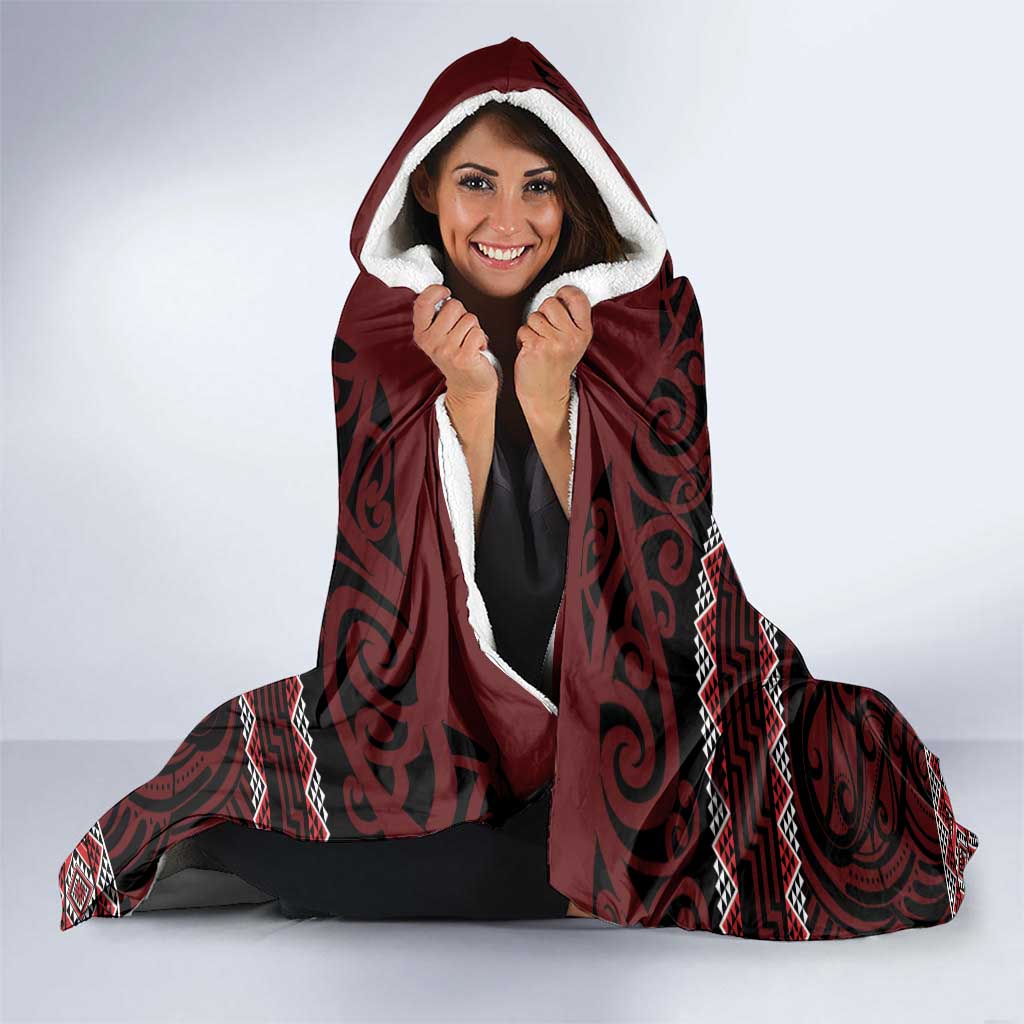Kia Ora New Zealand Hooded Blanket Maori Language Week Whero Taniko Motif - Aussie Hoodie
