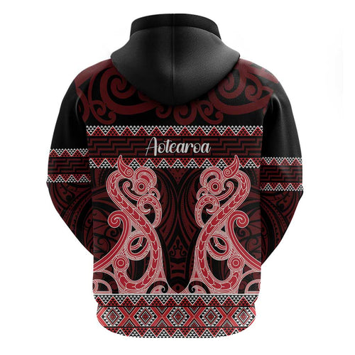 Kia Ora New Zealand Hoodie Maori Language Week Whero Taniko Motif - Aussie Hoodie