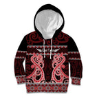 Kia Ora New Zealand Kid Hoodie Maori Language Week Whero Taniko Motif - Aussie Hoodie