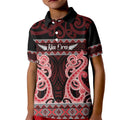 Kia Ora New Zealand Kid Polo Shirt Maori Language Week Whero Taniko Motif - Aussie Hoodie