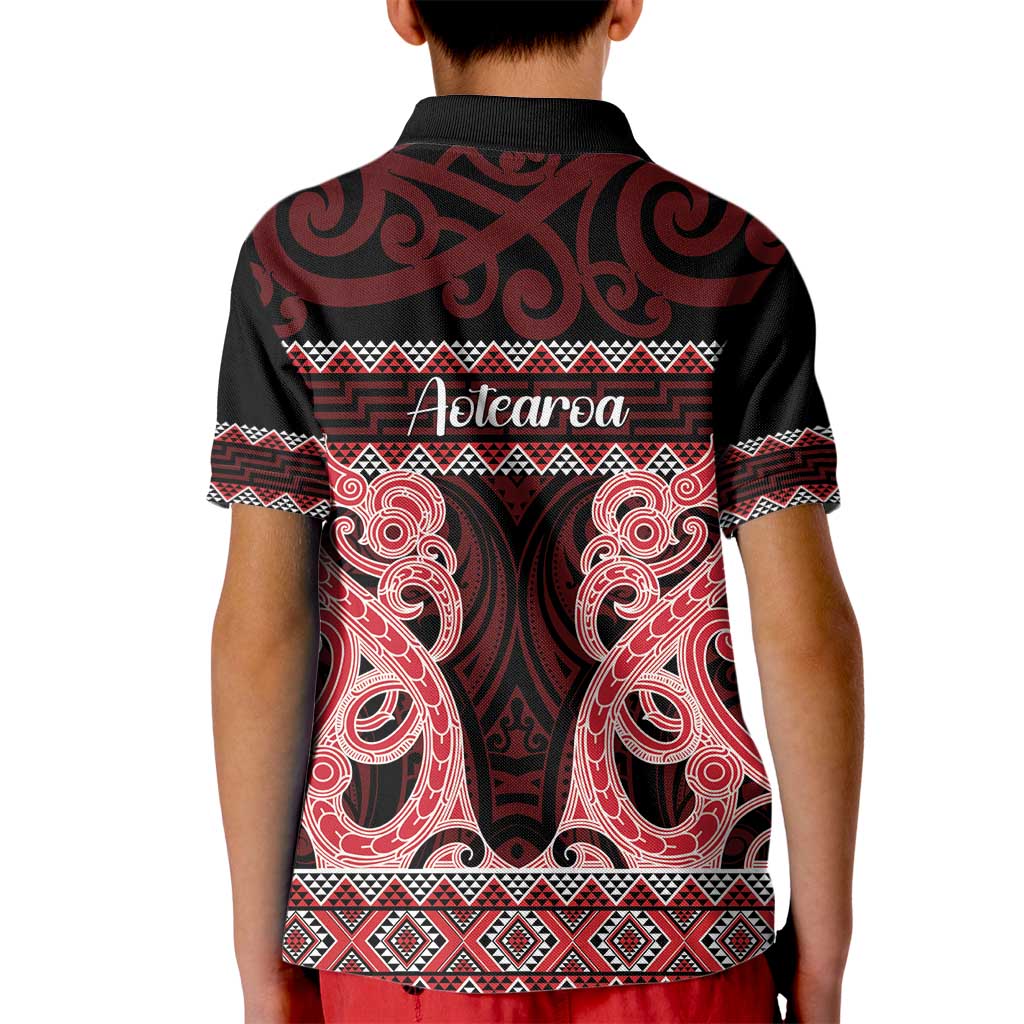 Kia Ora New Zealand Kid Polo Shirt Maori Language Week Whero Taniko Motif - Aussie Hoodie