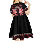Kia Ora New Zealand Kid Short Sleeve Dress Maori Language Week Whero Taniko Motif - Aussie Hoodie