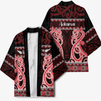 Kia Ora New Zealand Kimono Maori Language Week Whero Taniko Motif - Aussie Hoodie