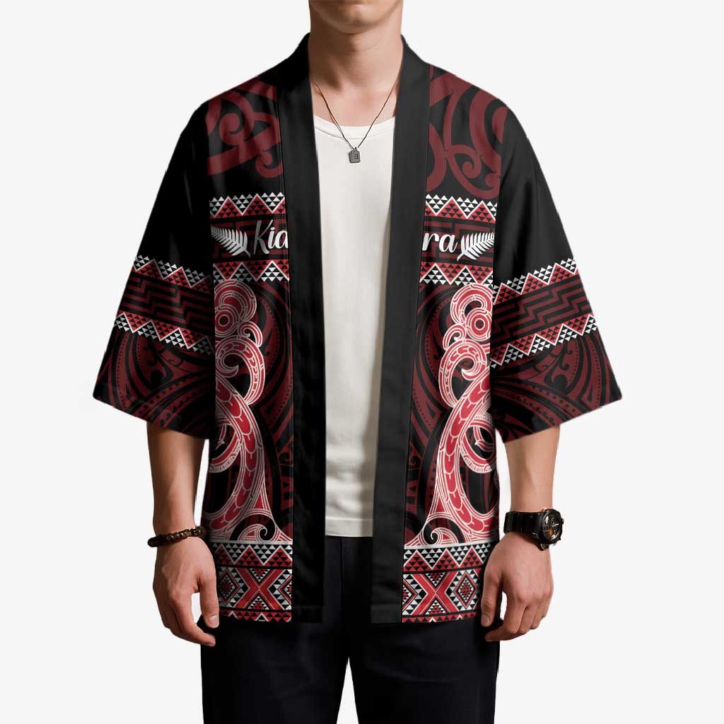 Kia Ora New Zealand Kimono Maori Language Week Whero Taniko Motif - Aussie Hoodie